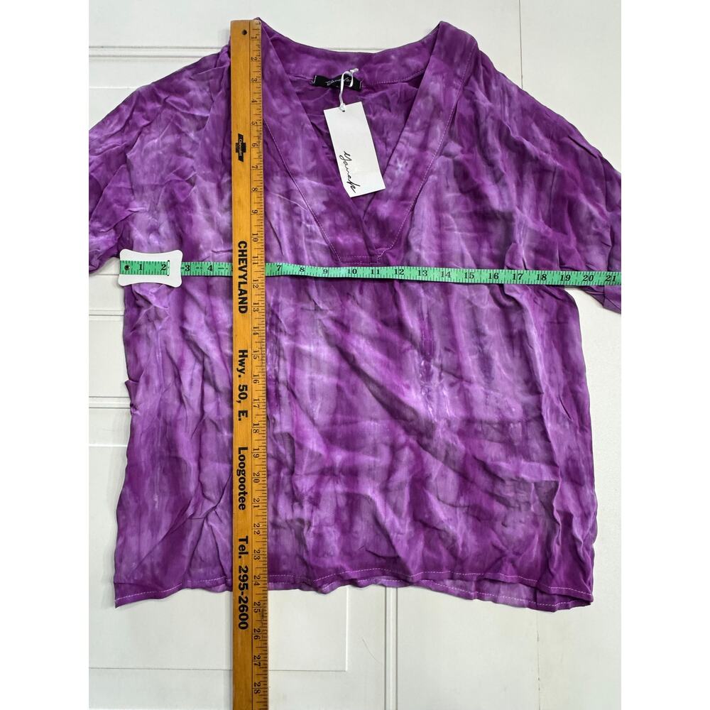 Yana K American Made T Shirt Top Purple Tie Dye Top Sz Small - Picture 5 of 6